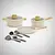 SET DE COCINA DE ALUMINIO FORJADO 9 PIEZAS GOURMET BEIGE KANJI JNA012 en internet