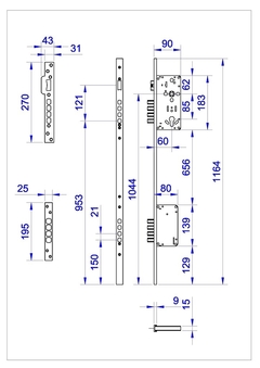 61910 Fechadura Auxiliar NIVA PLUS - Invertida - FRETE SOB CONSULTA (SEM CILINDRO) - comprar online