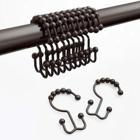 GANCHO METAL DOUBLE ROLLER NEGRO