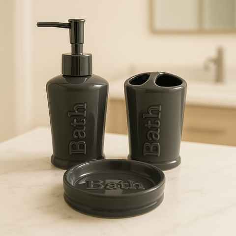 JGO BAÑO 3 PZAS BATH GRIS - comprar online