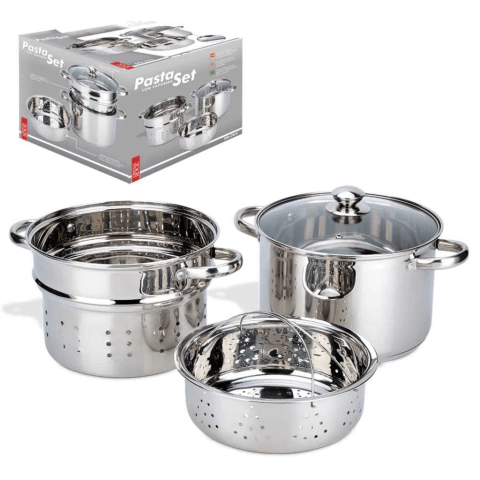 SET DE PASTA Y VAPORERA 24 CM ACERO INOX ROSWELL