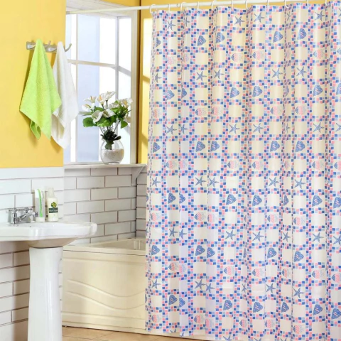 CORTINA DE BAÑO ESTRELLA ROSA