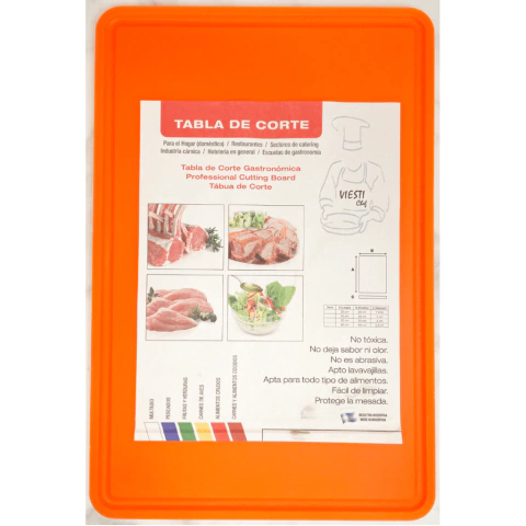 TABLA DE PICAR 20 x 30 x 0.07 cm NARANJA