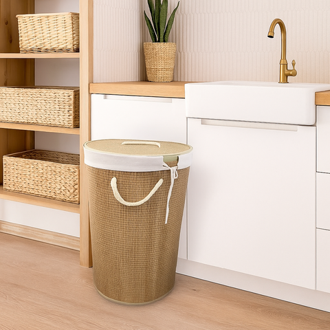 CESTO ROPA REDONDO 35*50 BAMBU - comprar online