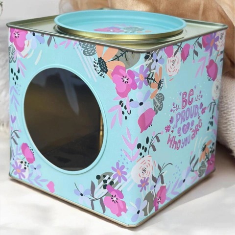 LATA CON VISOR 17*17 FLORES - comprar online
