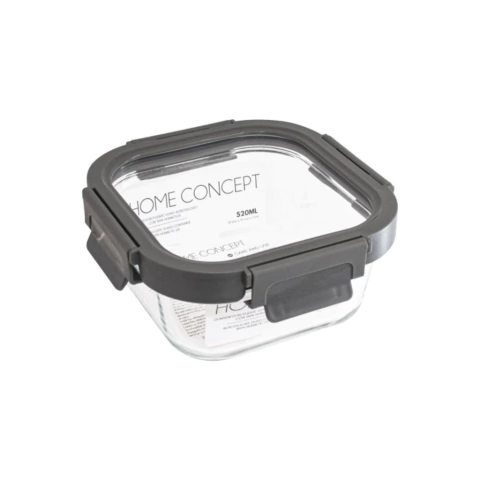 HERMETICO DE VIDRIO CUADRADO 0.52L - comprar online