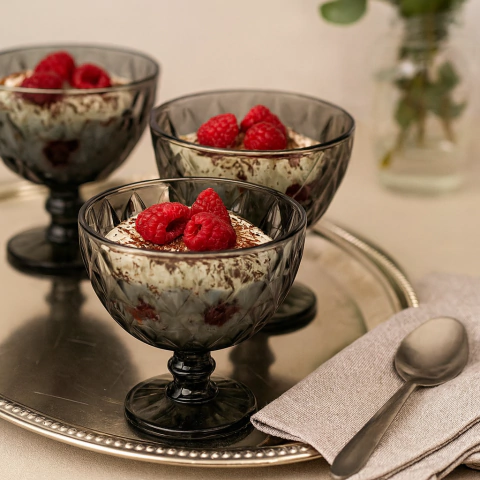 CAJA X 6 COPAS DE POSTRE NEGRA 400 ML - comprar online