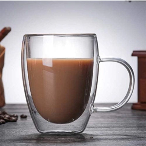TAZA DOBLE VIDRIO CON ASA 350ML - comprar online