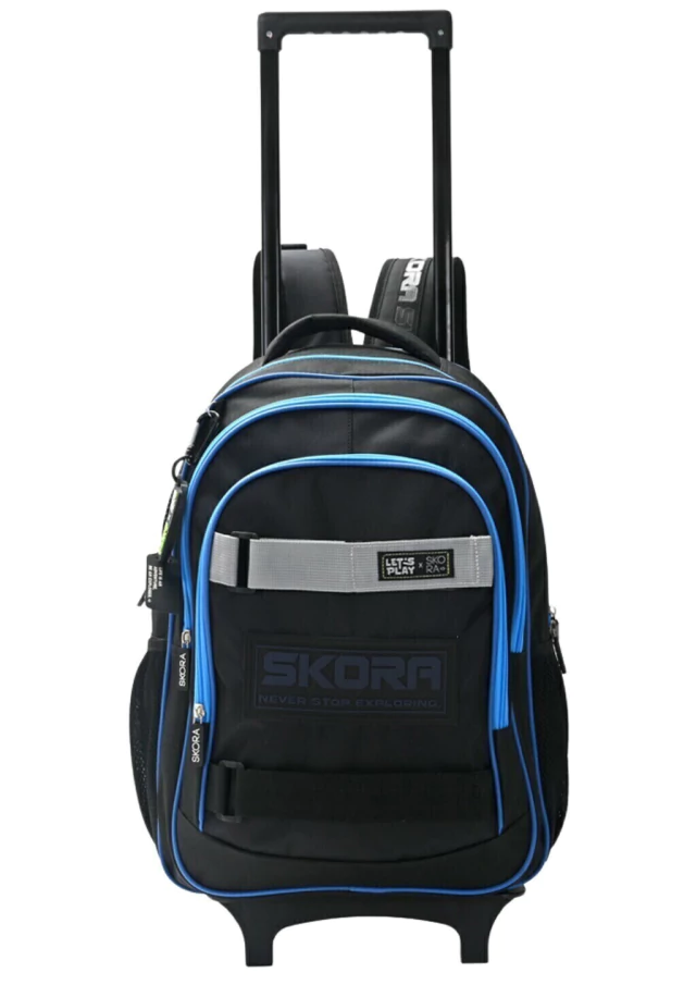 Bashop mochila carro cromático pipping azul con llavero 18" buddy
