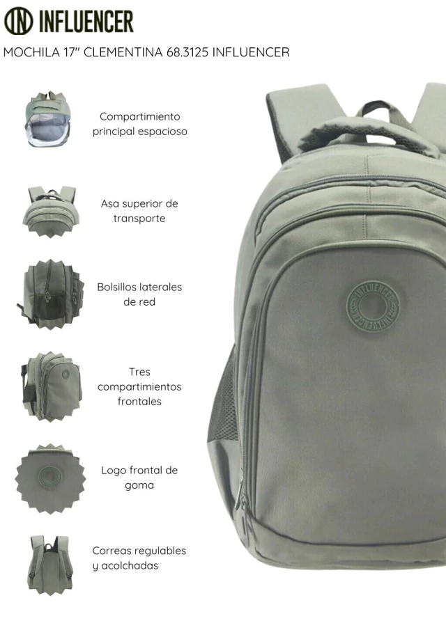 Mochila 17 pulgadas Clementina Influencer — imagen 11