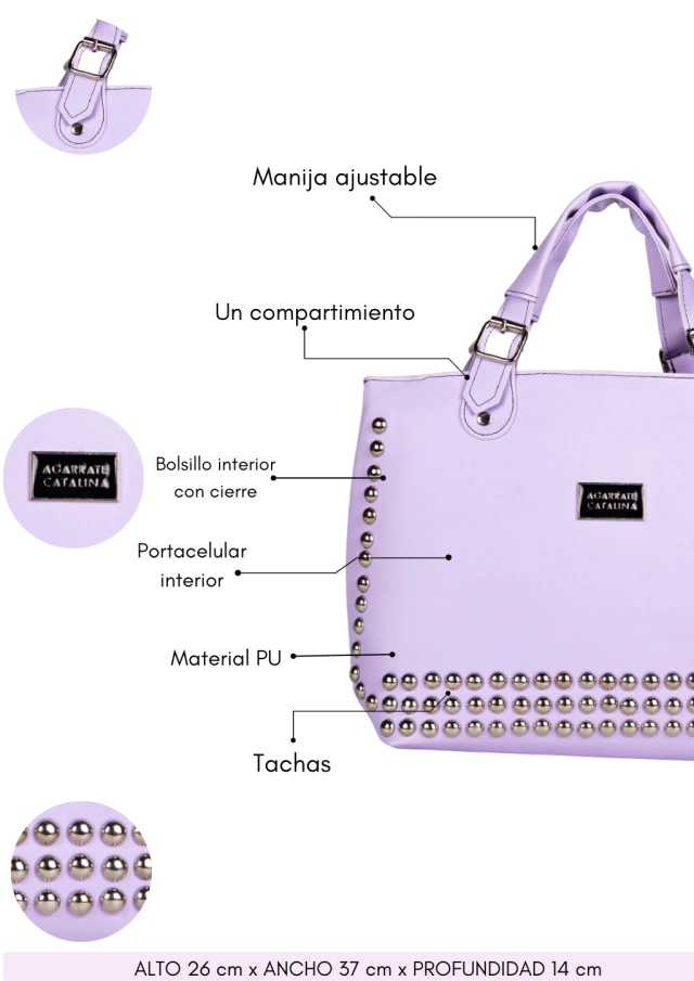 Cartera tachas eco cuero Agarrate Catalina Whim Bashop — imagen 11