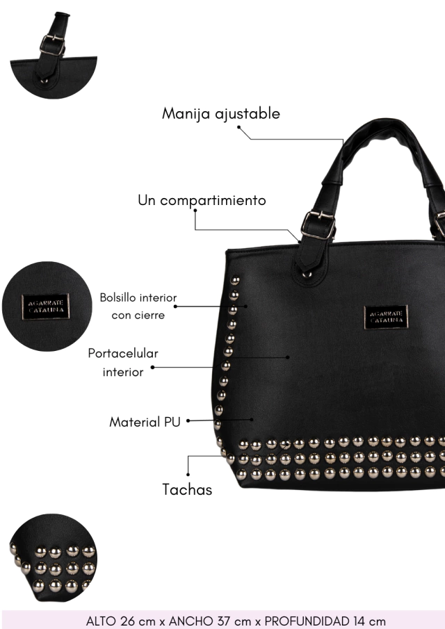 Cartera tachas eco cuero Agarrate Catalina Whim Bashop — imagen 2