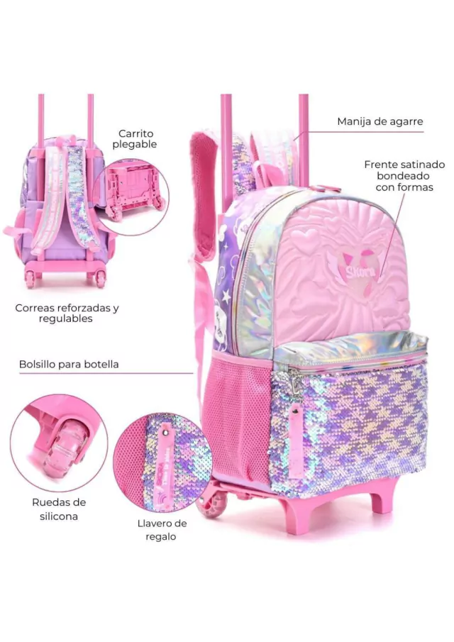 Mochila Carro Matelasse Rosa con llavero Fantasy — imagen 13