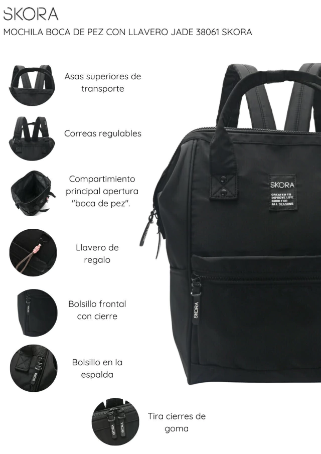 Mochila boca de pez con llavero jade Skora — imagen 13