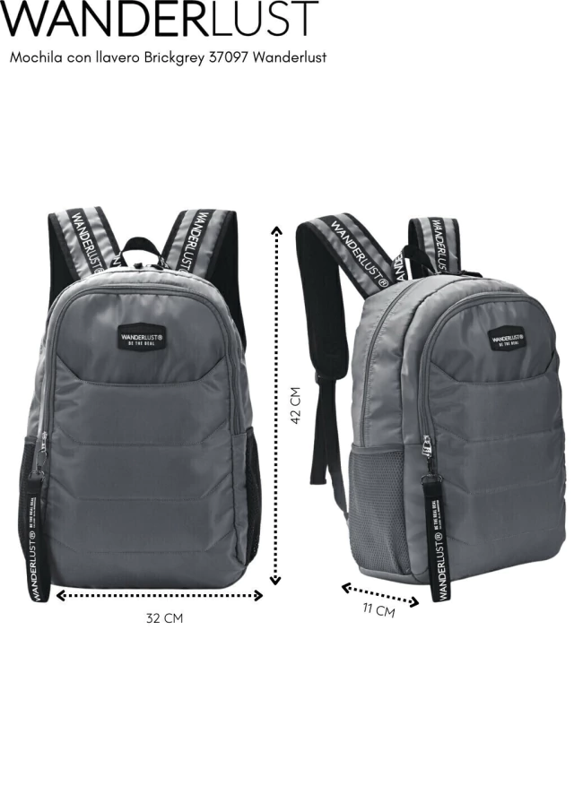 Mochila con llavero Brickgrey Wanderlust BASHOP — imagen 15