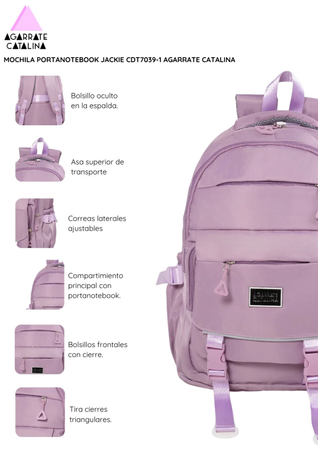 Mochila portanotebook Jackie agarrate Catalina — imagen 29