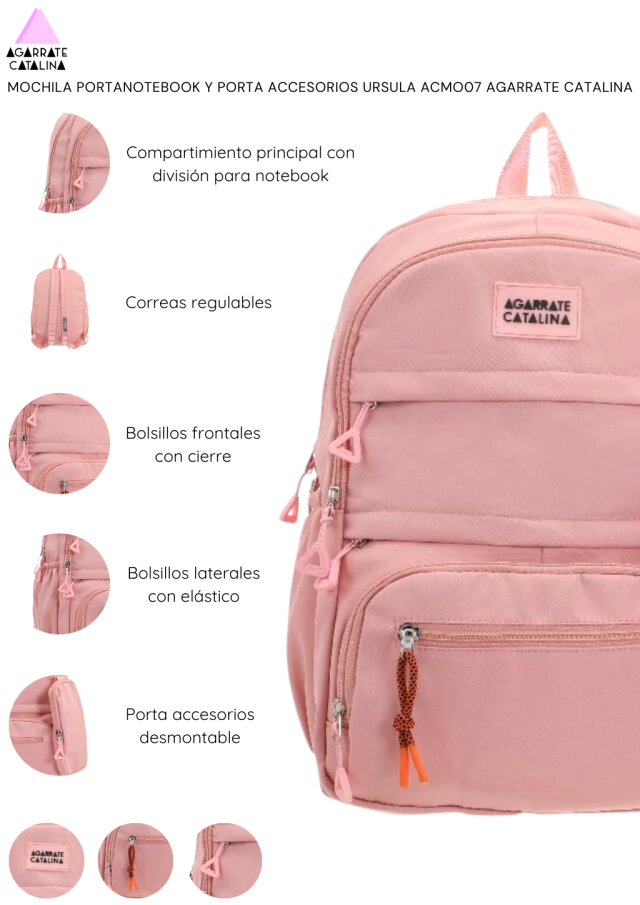 Mochila portanotebook y porta accesorios Úrsula agarrate Catalina — imagen 5