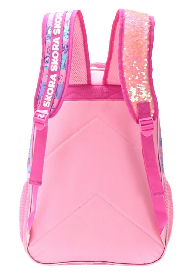 Mochila unicornio frente con confeti y llavero de 18 pulgadas de color multicolor de Bashop — imagen 3