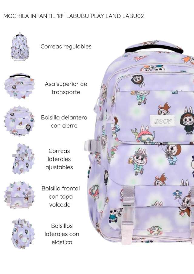 Mochila infantil 18 Labubu Play Land — imagen 4