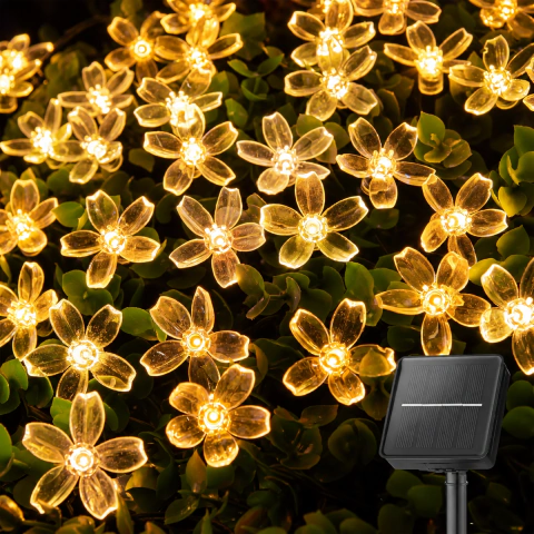 Guirnalda Flor Solar Exterior 5m Led Decoracion 30 Luces