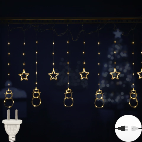 Guirnalda Cortina Luces Interconetable Decoraciones Navideña