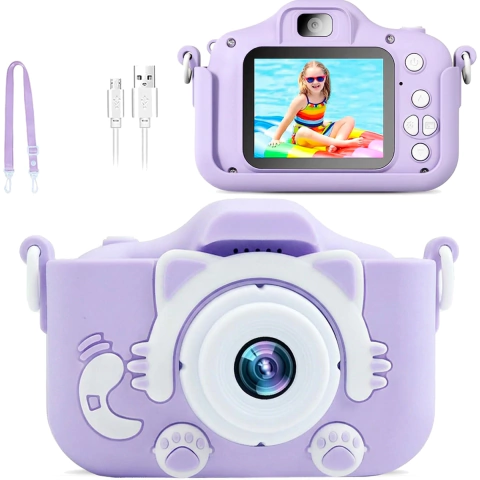 Camara Digital Compacta Con Funda Para Niños Con Correa Recargable Colores 1080p Perfucasa - tienda online