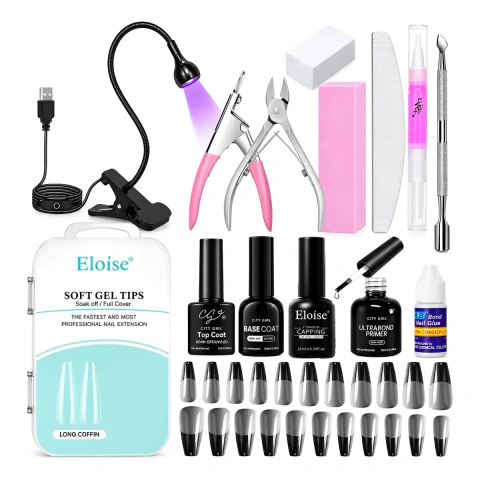 Kit Manicuría Esmaltado Uv Esculpidas Soft Gel Set Completo