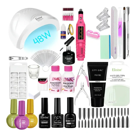 Kit Soft Gel Completo Con Cabina 48w y Torno Esmaltado Semipermanente