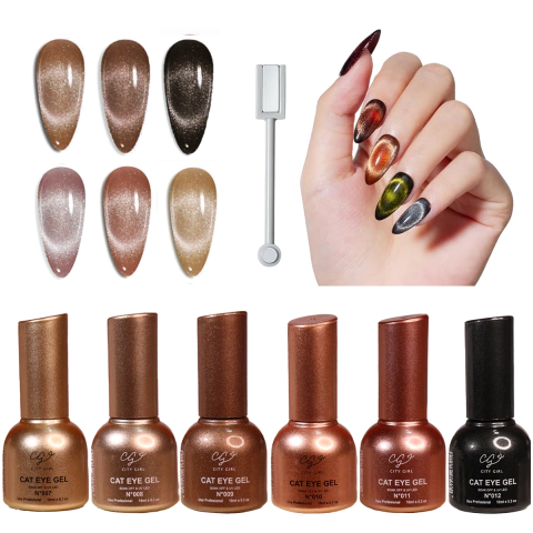 kit x6 Esmalte Ojo de Gato City Girl Semipermanente Uñas Uv en internet