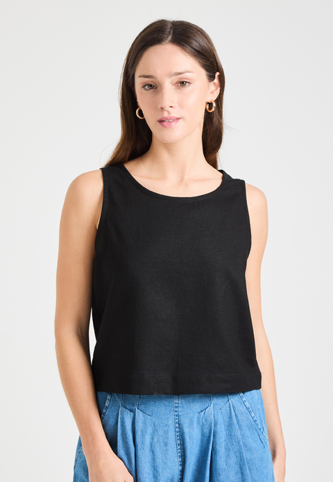 Preventa Blusa Niteroi Lino Negro thumbnail 1