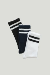 Pack Medias Rayada x3 (Mujer) - Vos - Everyday Basics
