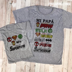 COMBO REMERAS Papá Superheroe - comprar online