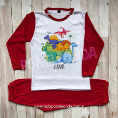PIJAMA MANGA LARGA - Dinosaurios G - Ponele Onda Diseños