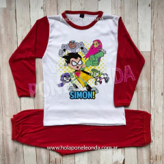 PIJAMA MANGA LARGA - Jovenes titanes - Ponele Onda Diseños