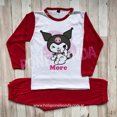 PIJAMA MANGA LARGA - Kuromi - Ponele Onda Diseños