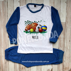 PIJAMA MANGA LARGA - Pelotas - Ponele Onda Diseños