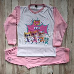 PIJAMA MANGA LARGA - Super Kitties (Rosa)