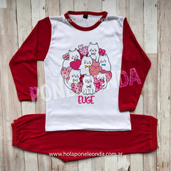 PIJAMA MANGA LARGA - Gatitos (A) - Ponele Onda Diseños