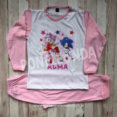 PIJAMA MANGA LARGA - Sonic + Amy Rose