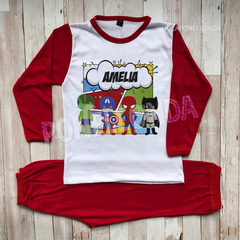 PIJAMA MANGA LARGA - Superheroes
