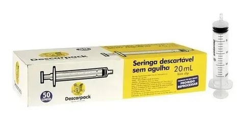SERINGA 20ML SEM AGULHA BICO SLIP KIT 150UN - DESCARPACK - comprar online
