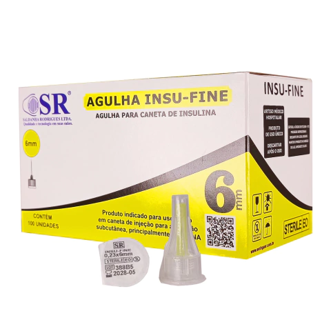 AGULHA PARA CANETA DE INSULINA 6MM 32G SR 100UN