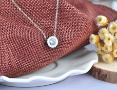 Colar Feminino Romano Prateado Aço 316l Com Diamante Cz na internet