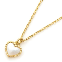 Colar Feminino Coração Madreperola Luminelle Banhado A Ouro