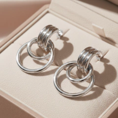 Brinco Feminino Argola Reese Aço Inox Cirúrgico Antialérgico - Judith Jóias 