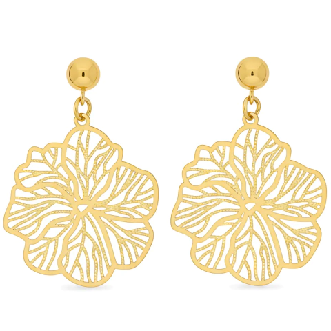 Brinco Flor Blossom Banhado A Ouro