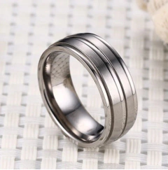Anel aliança masculino titânio 8mm escovado anatômico - loja online