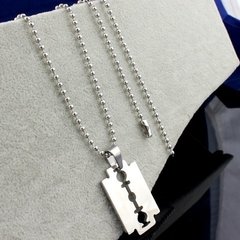Colar cordão gilete lâmina aço 316l ( cod. PN-012 ) - comprar online