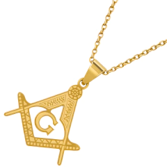 Colar Pingente Maçonaria Solomon Banhado Ouro 60 Cm Aço Inox - comprar online