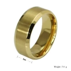 Aliança escovada 8 mm banhada a ouro 18K (unidade)